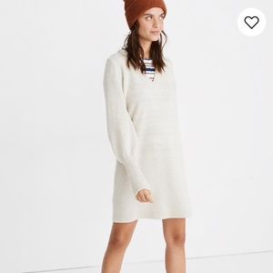 NWOT Madewell Bubble-Sleeve Sweater-Dress in Tan